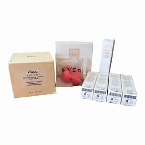 EVER Skincare Makeup Bundle NIP Clay Mask Powder Lip Therapy Set Hyaluronic VitC